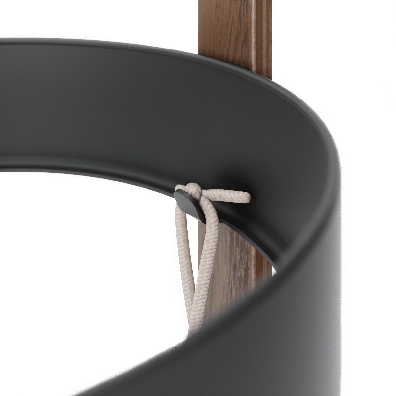 Modern umbrella stand in wood and steel
